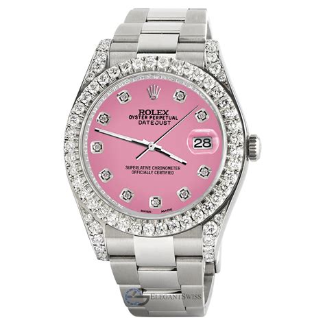 rolex datejust rose diamant|Rolex Datejust diamond bezel price.